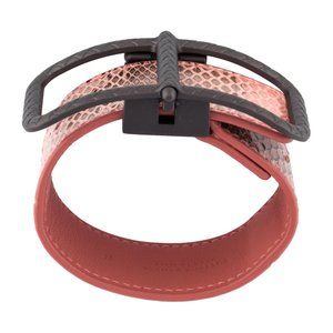 BOTTEGA VENETA Snakeskin Intrecciato Buckle Bracelet